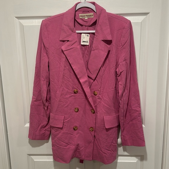 Free People Olivia Blazer in Pink Envy - Picture 8 of 9